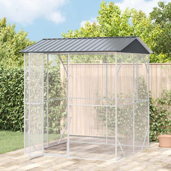 vidaXL Bird Cage Anthracite 215 x 208 x 247 cm Galvanised steel
