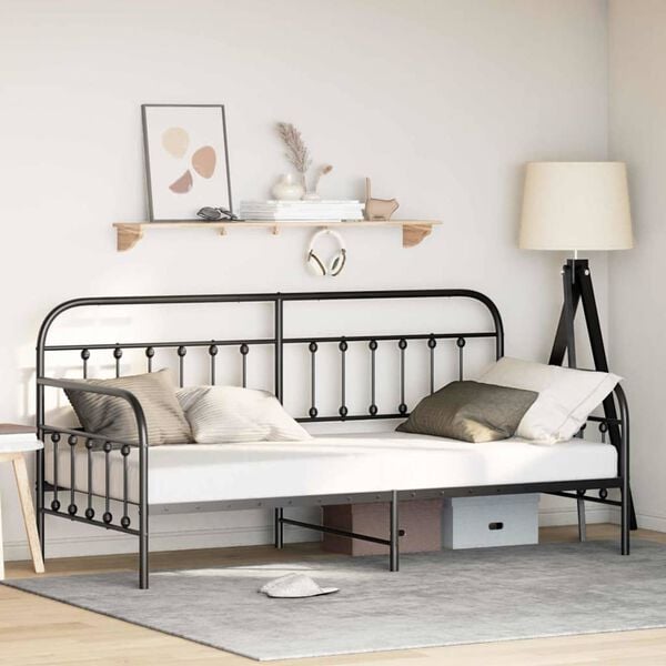 vidaXL Daybed Frame Black 100 x 190 cm Powder-Coated Steel