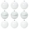 vidaXL Christmas Bauble Set XL 9 pcs White &Oslash; 15 cm Plastic LEDs