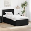 vidaXL Bed Frame with Headboard Black 100 x 200 cm Engineered Wood