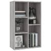 vidaXL Book Cabinet/Sideboard Grey Sonoma 50x25x80 cm Engineered Wood