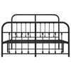 vidaXL Metal Bed Frame without Mattress with Footboard Black 140x200cm