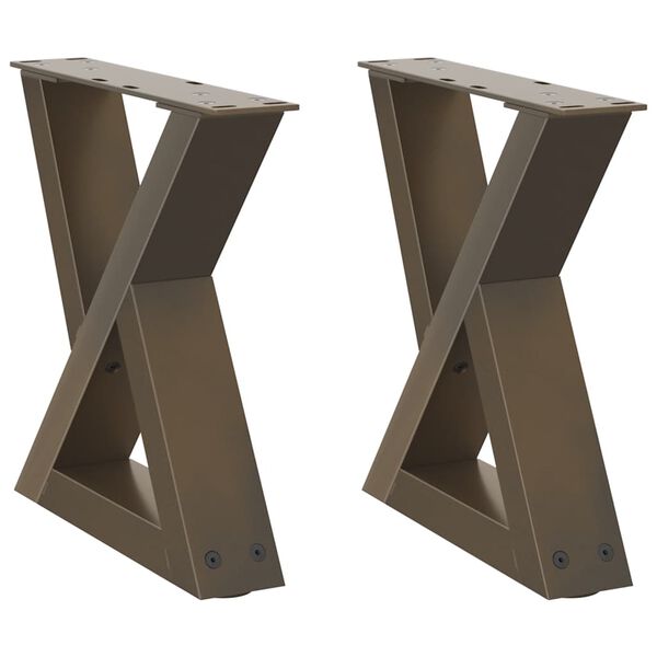 vidaXL Coffee Table Legs 2 pcs Natural Steel 40x(30-31.3) cm Steel