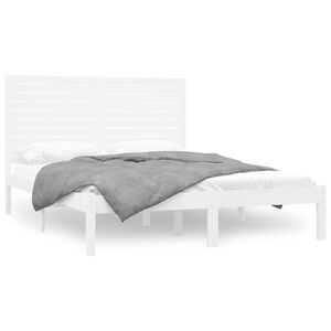 vidaXL Bed Frame without Mattress White 120x200 cm Solid Wood
