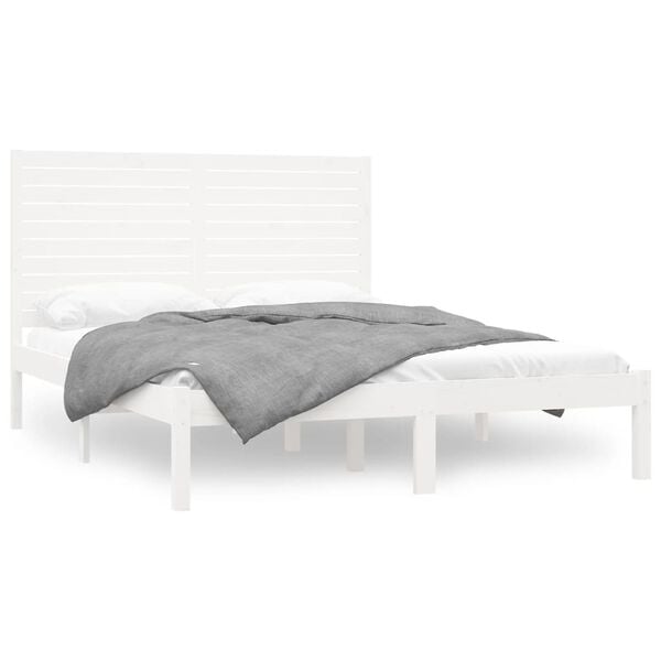 vidaXL Bed Frame without Mattress White 120x200 cm Solid Wood