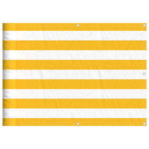 vidaXL Balcony Screen Yellow and White Stripe 75x1000 cm