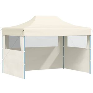 vidaXL Professional Folding Party Tent with 3 Sidewalls 3x4 m Cream