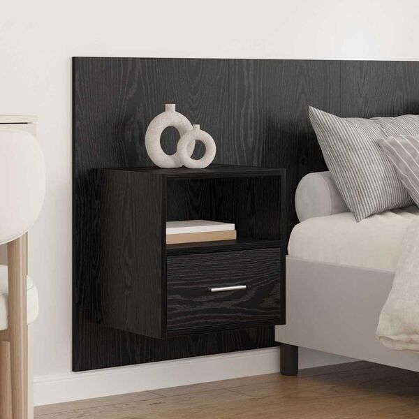 vidaXL Headboard with Cabinet 3 pcs Black Oak Engineered Wood