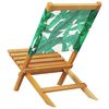 vidaXL Folding Garden Chairs 4 pcs Green Fabric and Solid Wood