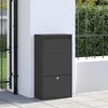 vidaXL Parcel Drop Box with Storage Black 44 x 22 x 82 cm Steel