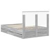 vidaXL Bed Frame with Drawer Grey Sonoma 120 x 200 cm Engineer Wood