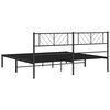 vidaXL Metal Bed Frame without Mattress with Headboard Black 183x213cm