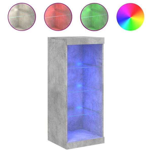 vidaXL Sideboard with LED Lights Concrete Grey 41x37x100 cm