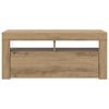 vidaXL TV Cabinet with LED Lights Artisan Oak 90x35x40 cm Engineered Wood