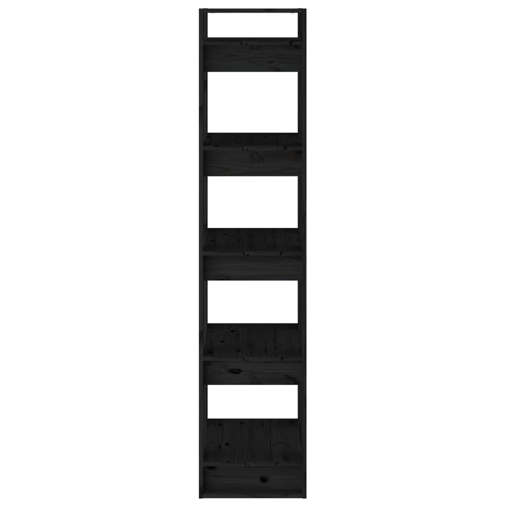 vidaXL Book Cabinet Room Divider Black 41x35x160 cm Solid Wood