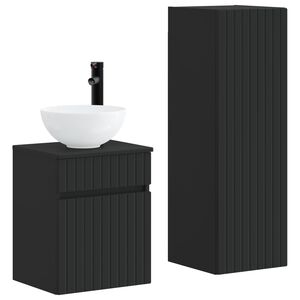 vidaXL Bathroom Furniture Set 2 pcs Black 33 x 34.5 x 100 cm