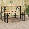 vidaXL Beer Bench Legs Black Powder-Coated Steel