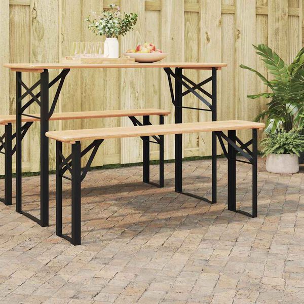 vidaXL Beer Bench Legs Black Powder-Coated Steel