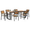 vidaXL Garden Dining Set 7 pcs Black Solid Acacia Wood