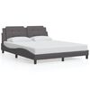 vidaXL Bed Frame without Mattress "Zadar" Grey 160x200 cm Faux Leather