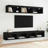 vidaXL TV Wall Cabinets Panama 2 pcs Black Oak 100 x 30 x 30 cm