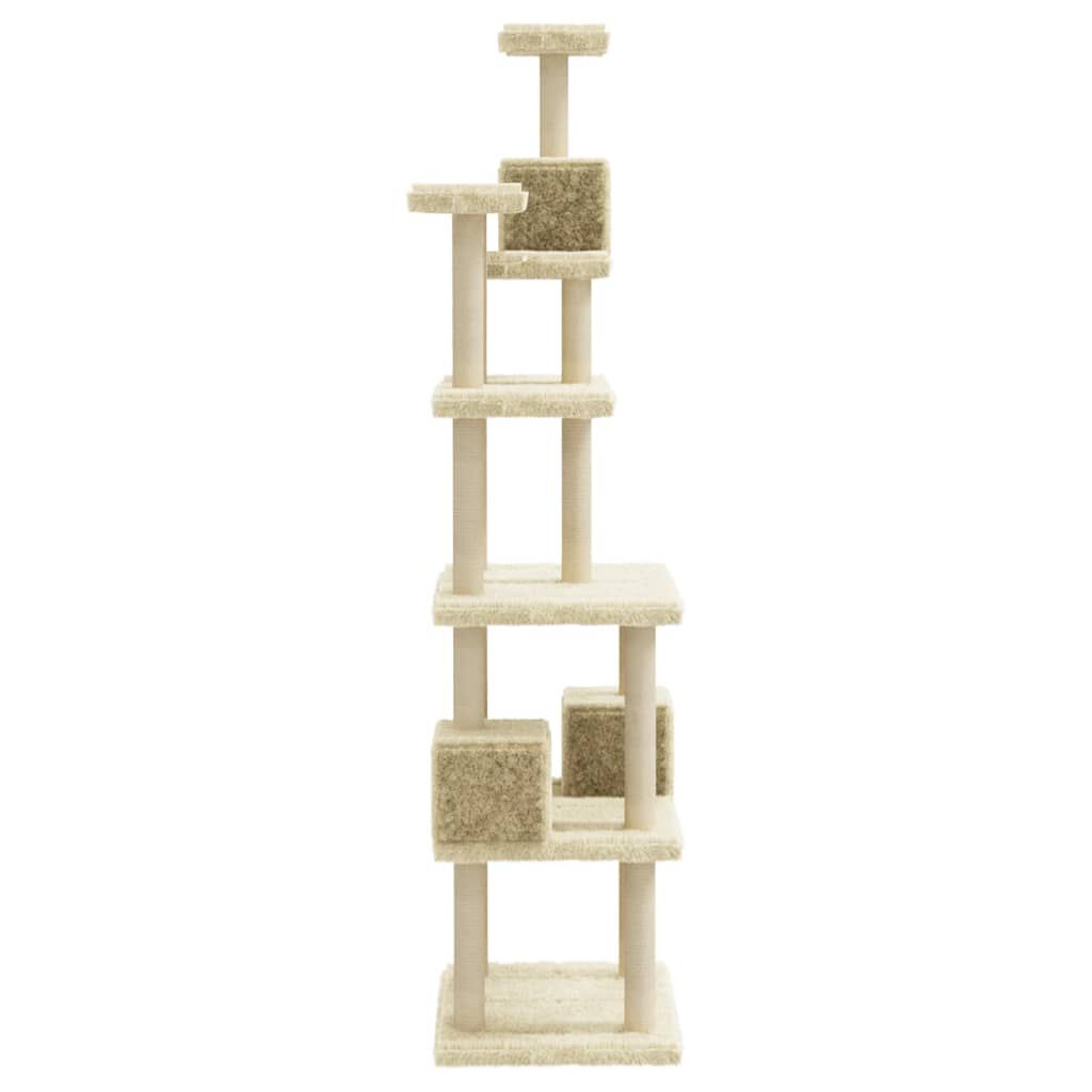 vidaXL Cat Tree with Sisal Scratching Posts Cream 188 cm