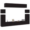 vidaXL TV Cabinet Set Wall-mounted 8 pcs Black Oak Engineered Wood
