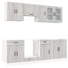 vidaXL 8 Piece Kitchen Cabinet Set Kalmar Grey Sonoma Engineered Wood