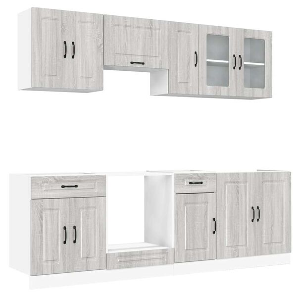 vidaXL 8 Piece Kitchen Cabinet Set Kalmar Grey Sonoma Engineered Wood