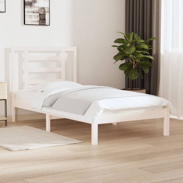 vidaXL Bed Frame without Mattress White 90x200 cm Solid Wood Pine