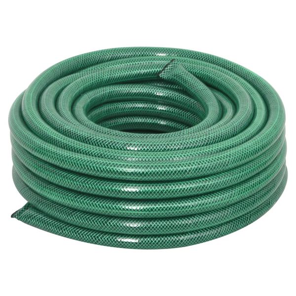 vidaXL Garden Hose with Fitting Set Green 0.75" 50 m PVC