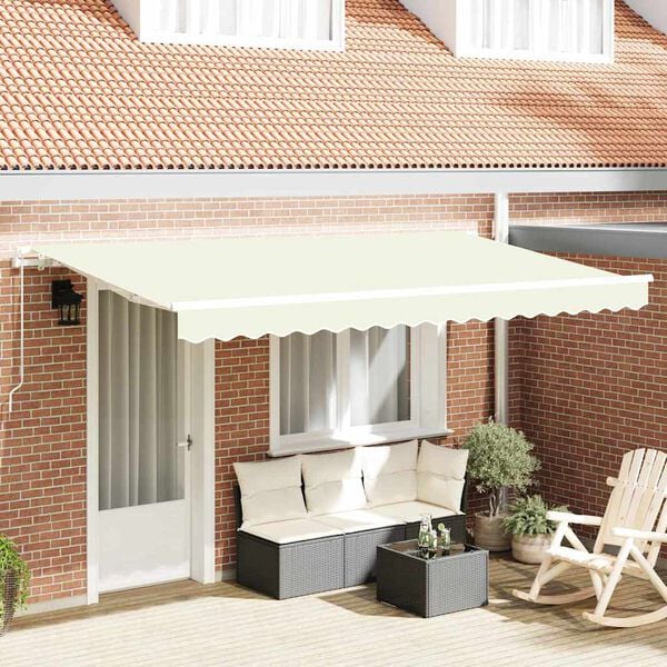 vidaXL Retractable Awning Cream 400 x 200 cm Fabric