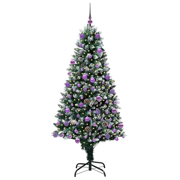 vidaXL Artificial Christmas Tree with 300 LEDs with Stand Green 180 cm