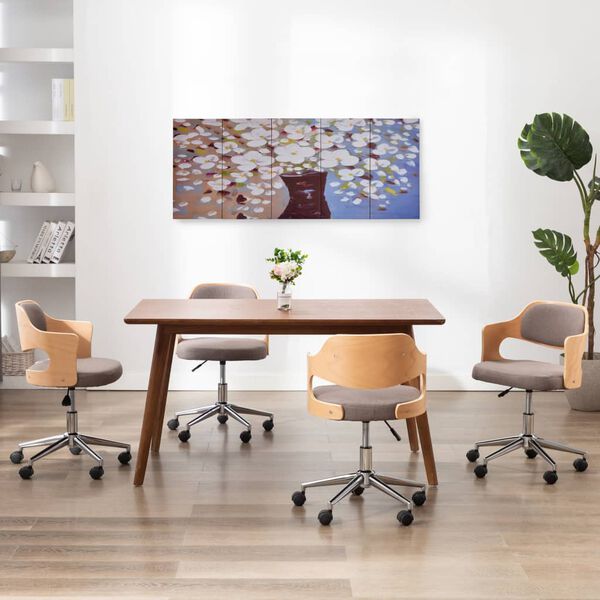 vidaXL Canvas Wall Print Set Flowers in a Vase Multicolour 150x60 cm