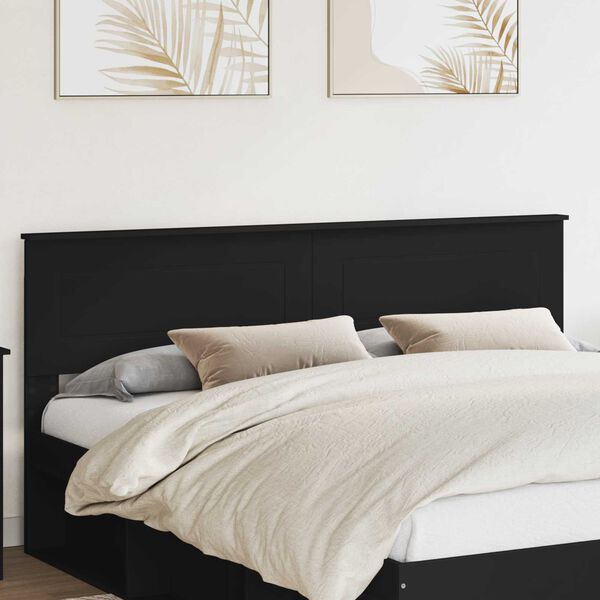 vidaXL Headboard Black Oak 200 cm Engineered wood