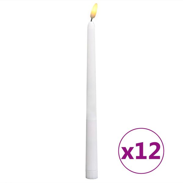 vidaXL Flameless Electric Dinner Light LED Candles 12 pcs Warm White
