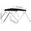 vidaXL 4-bow Bimini Top Black 243x244x137 cm