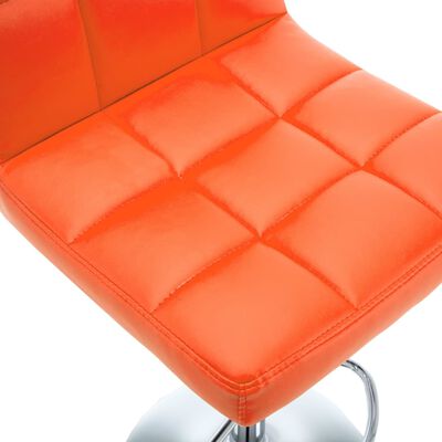 vidaXL Bar Stools 2 pcs Orange Faux Leather