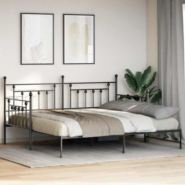 vidaXL Daybed Frame Black 100 x 200 cm Steel