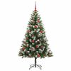 vidaXL Artificial Hinged Christmas Tree with Flocked Snow 150 cm