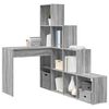 vidaXL Corner Desk with Shelf Grey Sonoma 101.5 x 149.5 x 149.5 cm