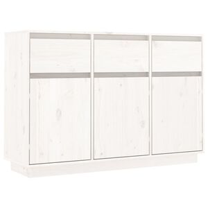 vidaXL Sideboard White 111x36x75 cm Solid Wood Pine