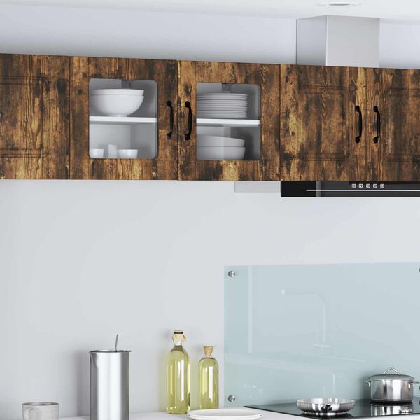 vidaXL Kitchen Cabinet with Shelf 2 pcs Smoked Oak 40 x 31 x 40 cm