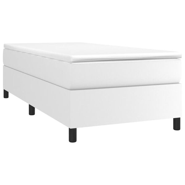 vidaXL Box Spring Bed Frame White Single Faux Leather (UK/IE/FI/NO only)