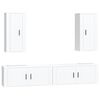 vidaXL 4 Piece TV Cabinet Set White Engineered Wood