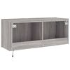 vidaXL TV Wall Cabinet with LED Lights Grey Sonoma 100x35x41 cm