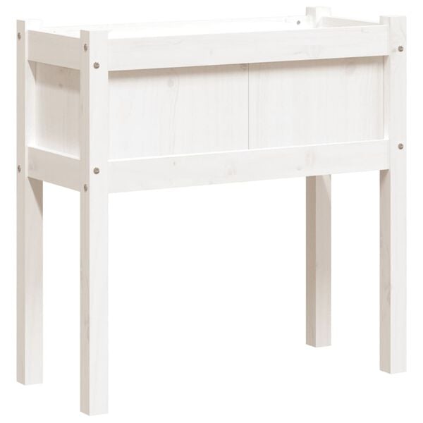 vidaXL Garden Planter with Legs White 70x31x70 cm Solid Wood Pine