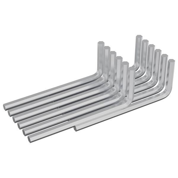 vidaXL Hex Key 2118 pcs Silver 22 x 66 mm Steel