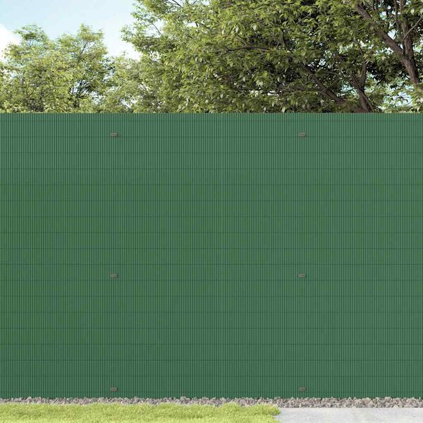 vidaXL Garden Fence Double-Sided Green 1.8x3 m PVC