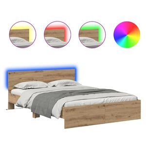 vidaXL Bed Frame Artisan Oak 120 x 190 cm Engineered Wood